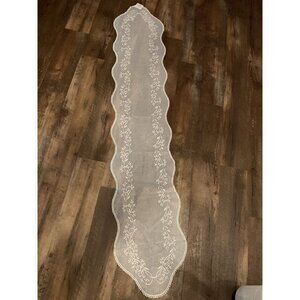 Sheer Divine 14" X 72" White Lace Table Runner By Heritage Lace CottageCore